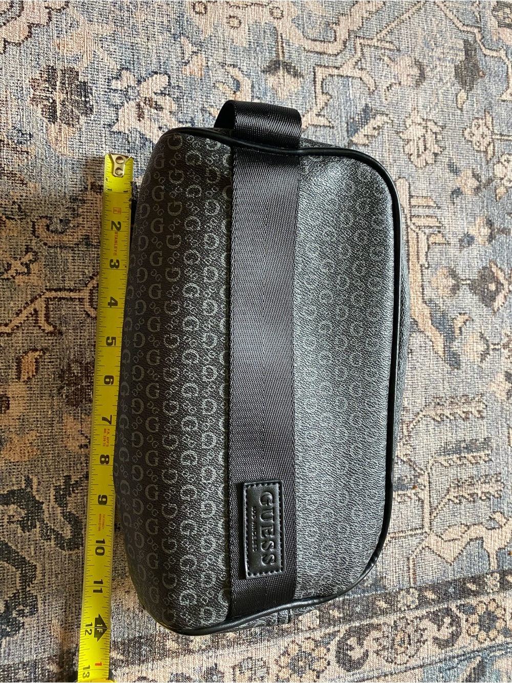 GUESS Black and Gray Logo Toiletry Bag
